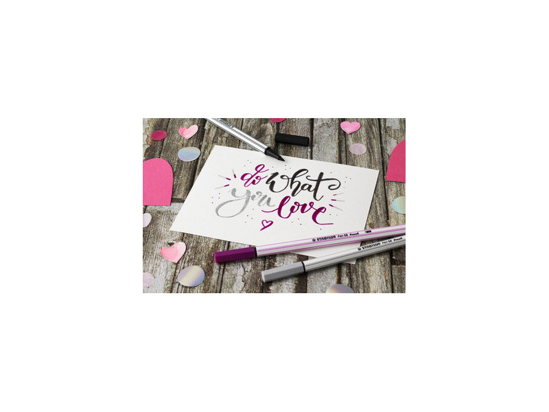 STABILO Feutre pinceau Pen 68 brush, étui en métal de 25