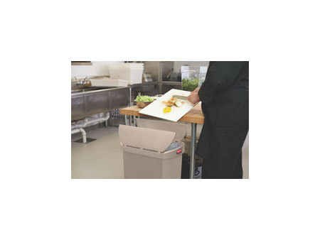 Rubbermaid Collecteur à pédale Slim Jim, 68 litres, beige
