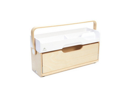 ALBA Module de rangement portable ERGOBOX, hêtre/blanc