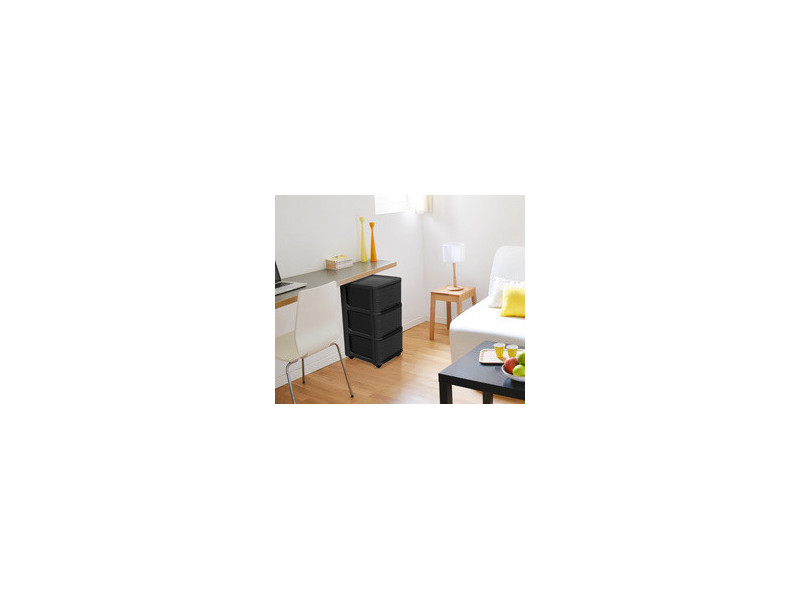 EDA Module de classement STONE, 3 tiroirs, PP, noir