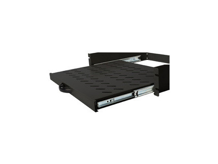 DIGITUS Étagère 19', 2 U, extractible, gris clair (RAL 7035)