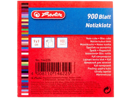 herlitz Bloc-notes cube, 90 x 90 mm, 80 g/m2, blanc