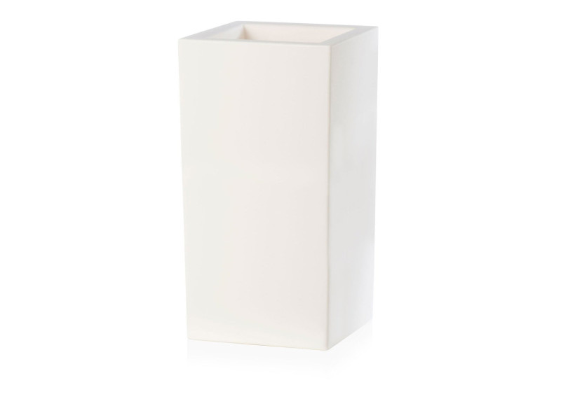 tera Colonne à plantes 'Schio Cubo Alto 80', bianco