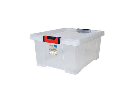 EDA Boîte de rangement CLiPSTOCK, 45 litres, PP, transparent