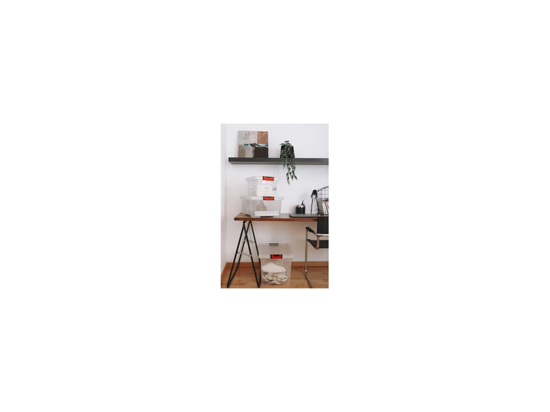 EDA Boîte de rangement CLiPSTOCK, 75 litres, avec roulettes