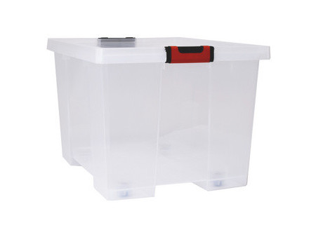 EDA Boîte de rangement CLiPSTOCK, 75 litres, avec roulettes