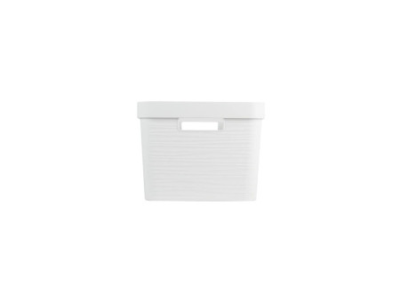EDA Boîte de rangement STONE, 18 litres, PP, blanc