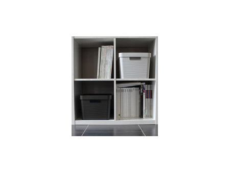 EDA Boîte de rangement STONE, 18 litres, PP, noir