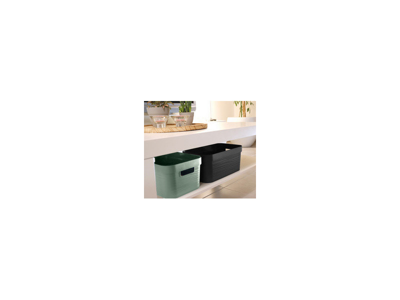 EDA Boîte de rangement STONE, 18 litres, PP, vert laurier