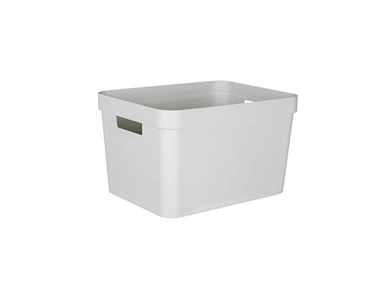EDA Boîte de rangement STONE, 30 litres, PP, blanc