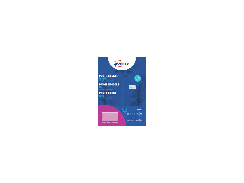AVERY Porte-badge avec épingle, 75 x 40 mm