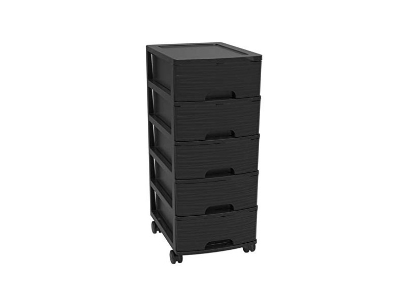 EDA Module de classement STONE, A4, 5 tiroirs, PP, noir