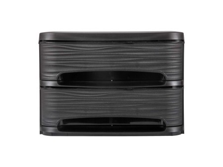 EDA Module de classement STONE, 2 tiroirs, PP, noir