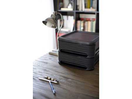 EDA Module de classement STONE, 2 tiroirs, PP, noir
