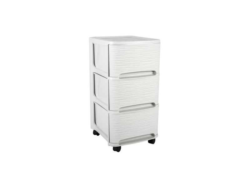 EDA Module de classement STONE, 3 tiroirs, PP, blanc