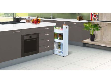 EDA Desserte mobile MOBILO, 3 tablettes, PP, blanc