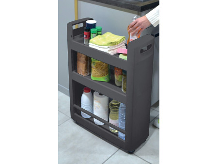 EDA Desserte mobile MOBILO, 3 tablettes, PP, anthracite