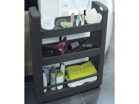 EDA Desserte mobile MOBILO, 3 tablettes, PP, anthracite