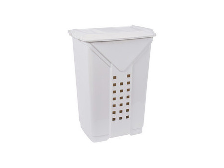EDA Panier à linge PRIMA, avec couvercle, 60 L, gris