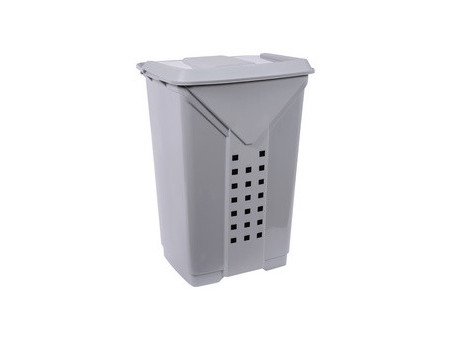 EDA Panier à linge PRIMA, avec couvercle, 60 L, gris