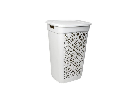 EDA Panier à linge ALMERIA, avec couvercle, 60 L, blanc