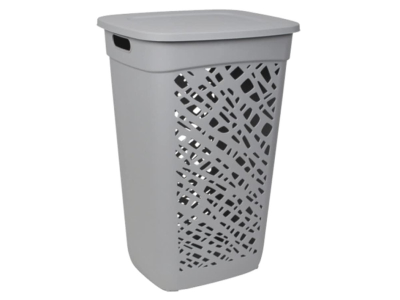 EDA Panier à linge ALMERIA, avec couvercle, 60 L, gris