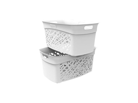 EDA Corbeille à linge ALMERIA, 45 litres, PP, blanc