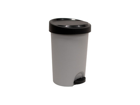 EDA Poubelle à pédale Stepy, 15 litres, PP, gris/anthracite