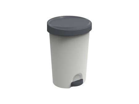 EDA Poubelle à pédale Stepy, 27 litres, PP, gris/anthracite