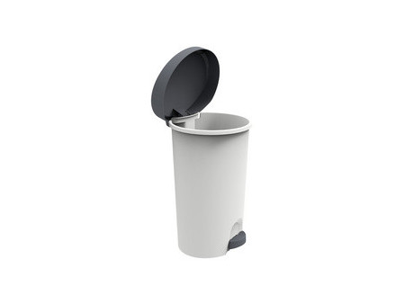 EDA Poubelle à pédale Stepy, 27 litres, PP, gris/anthracite