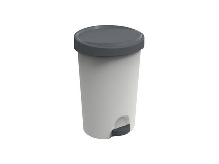 EDA Poubelle à pédale Stepy, 45 litres, PP, gris/anthracite