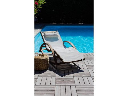 EDA Dalle de sol imitation bois, (L)384 mm, plastique, taupe