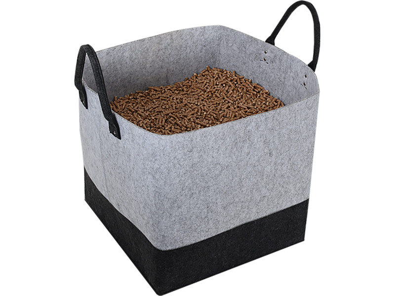 EDA Sac pour pellets, en feutre, 60 litres, gris/noir