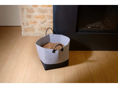 EDA Sac pour pellets, en feutre, 60 litres, gris/noir