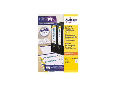 AVERY Etiquette de classement adhésive, 192 x 61 mm, blanc