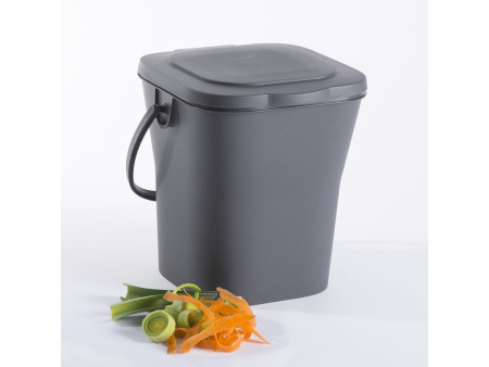 EDA Poubelle à compost, 6 litres, anthracite