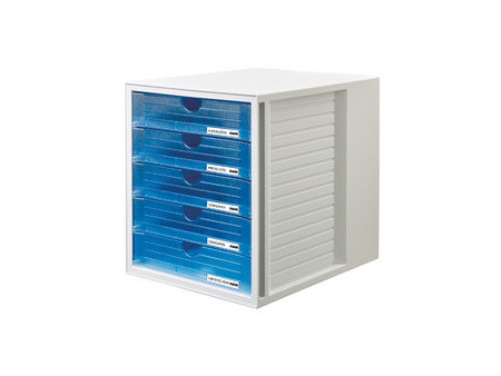 HAN Module de classement SYSTEMBOX, 5 tiroirs, gris/bleu
