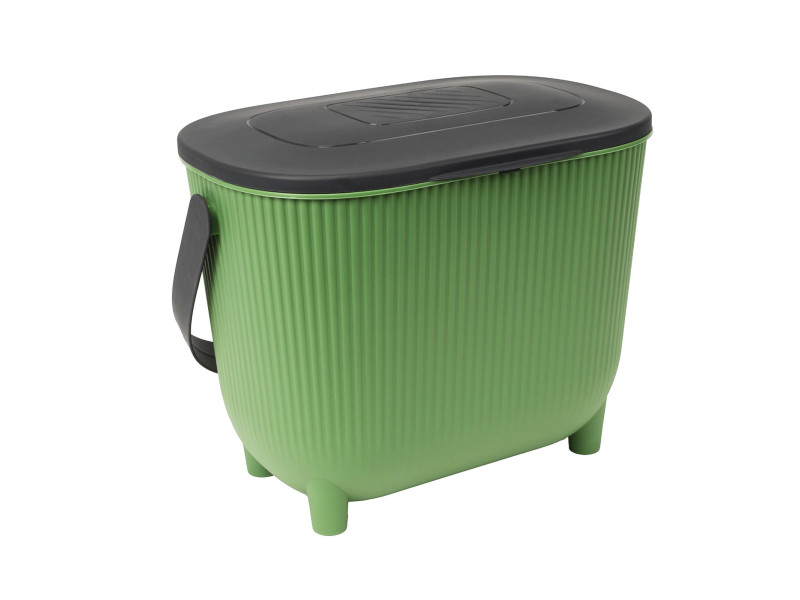 EDA Poubelle à compost avec filtre, noir/anthracite
