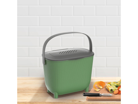 EDA Poubelle à compost avec filtre, noir/anthracite