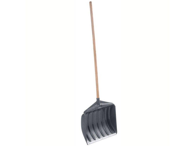 EDA Pelle à neige avec manche en bois, largeur: 460 mm, gris