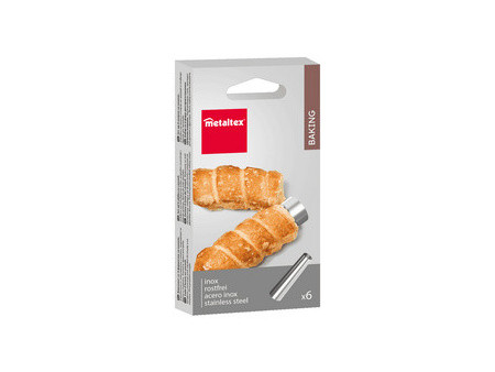 metaltex Moule pour cornet de pâte feuiletée, inox, set de 6