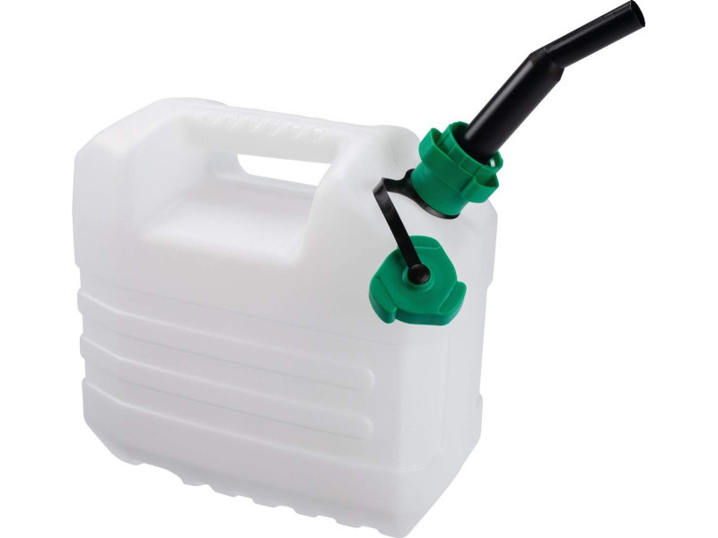 EDA Jerrican, 10 litres, avec bec verseur, blanc