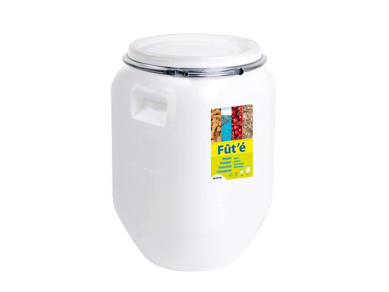 EDA Fût de stockage, 50 litres, plastique, blanc
