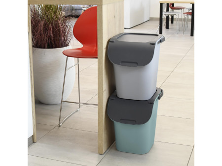 EDA Poubelle de tri 'TriHome', 40 litres, vert/anthracite