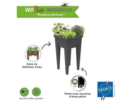 EDA Mini-jardinière 'VEG&Table' Aromatique, anthracite