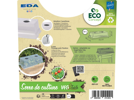 EDA Couvercle pour jardinière 'VEG&Table' City, transparent