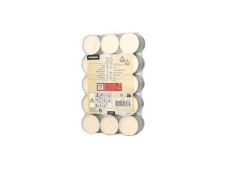 STARPAK Bougies chauffe-plat, diamètre: 37 mm, blanc