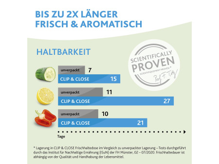 emsa Boîte à charcuterie CLIP & CLOSE, 2x 0,6 L, transparent