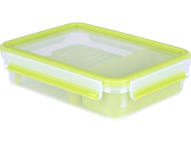 emsa Boîte à brunch CLIP & GO, 1,20 L, transparent / vert