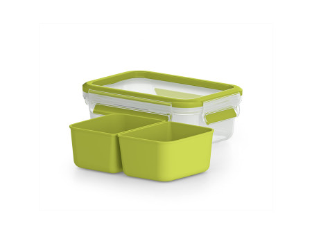 emsa Boîte pour goûter CLIP & GO, 0,55 L, transparent / vert